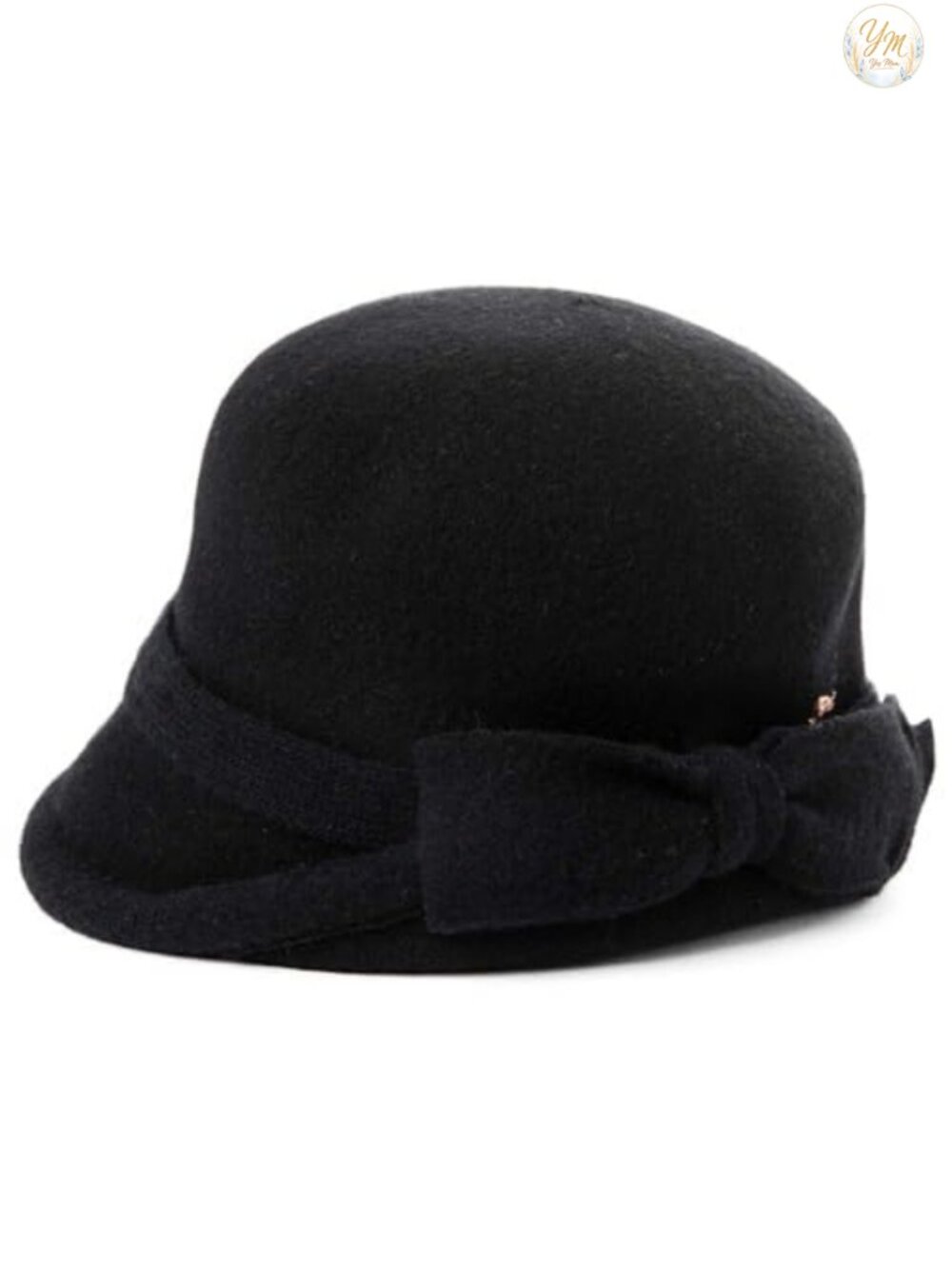 Womens 1920s Vintage Wool Felt Cloche Bucket Bowler Hat Winter Crushable Bow